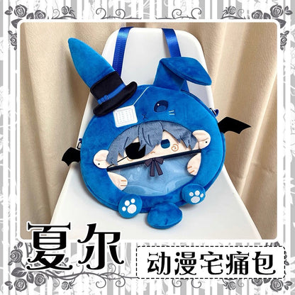 Japanese Anime Black Butler Kuro Shitsuji | Ciel Phantomhive with Rabbit Doll Ear Plush Cute Icon Itabag Backpack and Crossbody Bag - Cute Kawaii Item