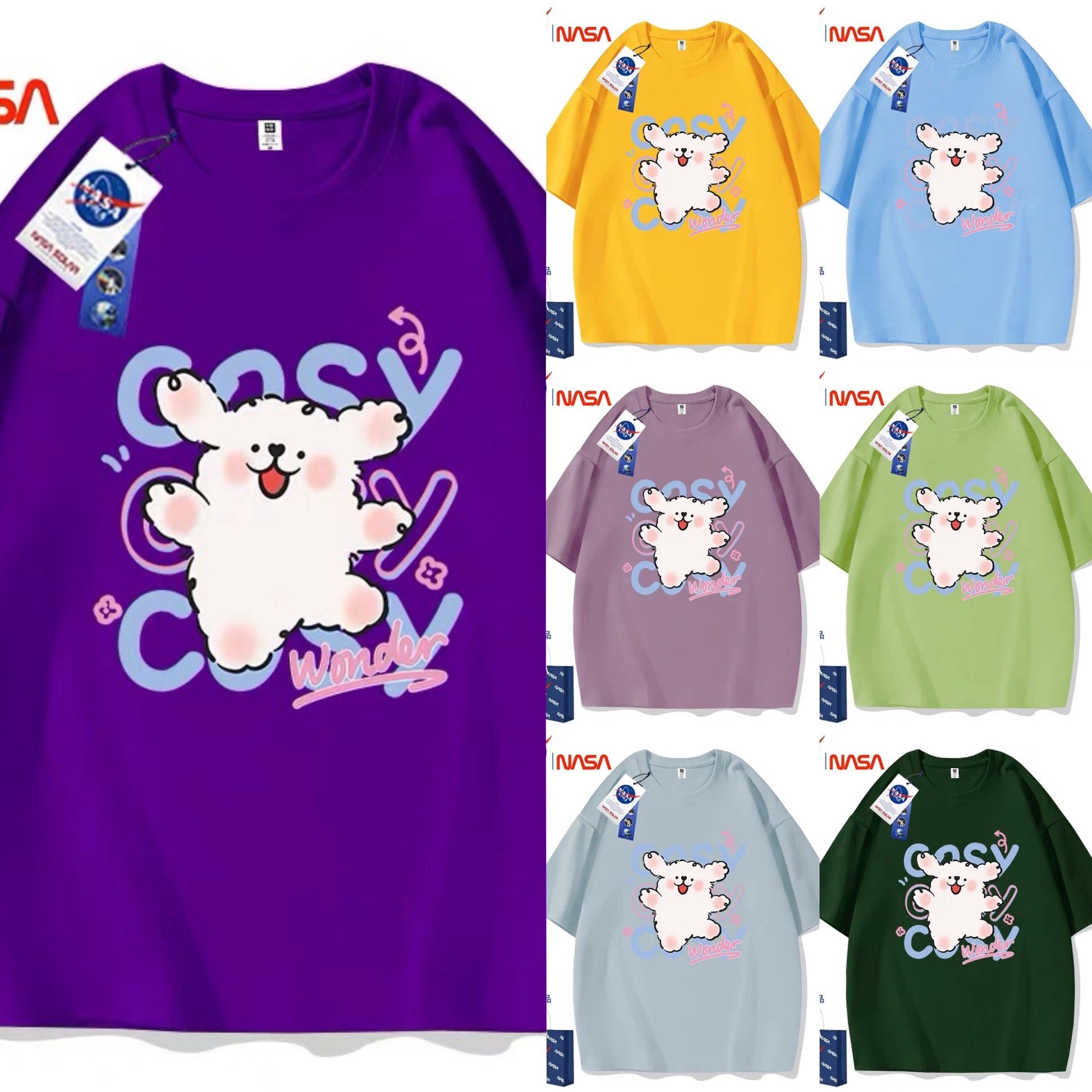 Cute Cartoon Doggie Maltese Puppy Style T-Shirt Series | Say Hello with Smile Part2 - Kawaii Fashion Items for Child & Adult
