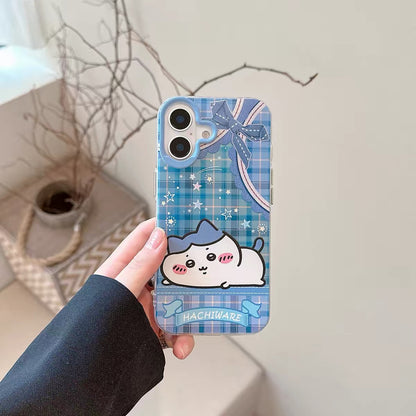 Japanese Cartoon ChiiKawa Go Round Laser Case | Merry Go Round with Chiikawa Hachiware Usagi - iPhone Case Plus SE2 11 12 13 14 15 16 16e 17 17e Pro Promax 12mini 13mini (副本)