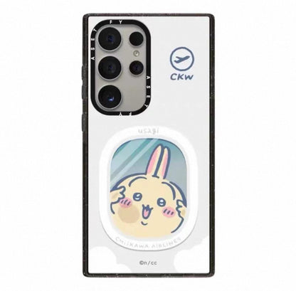 Japanese Cartoon ChiiKawa Acrylic Phone Case | ChiiKawa Hachiware Usagi Aeroplane Window Get On Plane Travel - Phone Case Samsung Galaxy S25 S24 S23 S22 Ultra KawaiiGiftLand