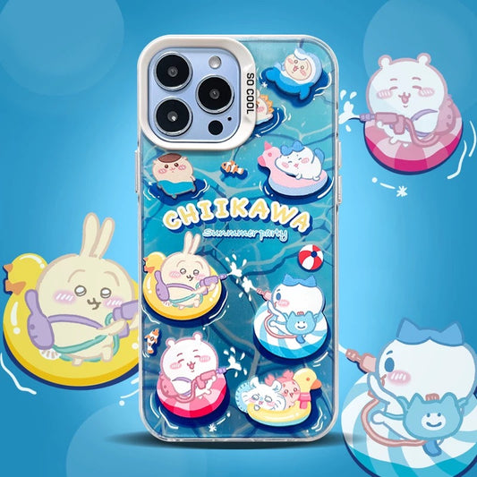 Japanese Cartoon ChiiKawa Summer Time | ChiiKawa Hachiware Usagi - iPhone Case 11 12 13 14 15 16 Pro Promax