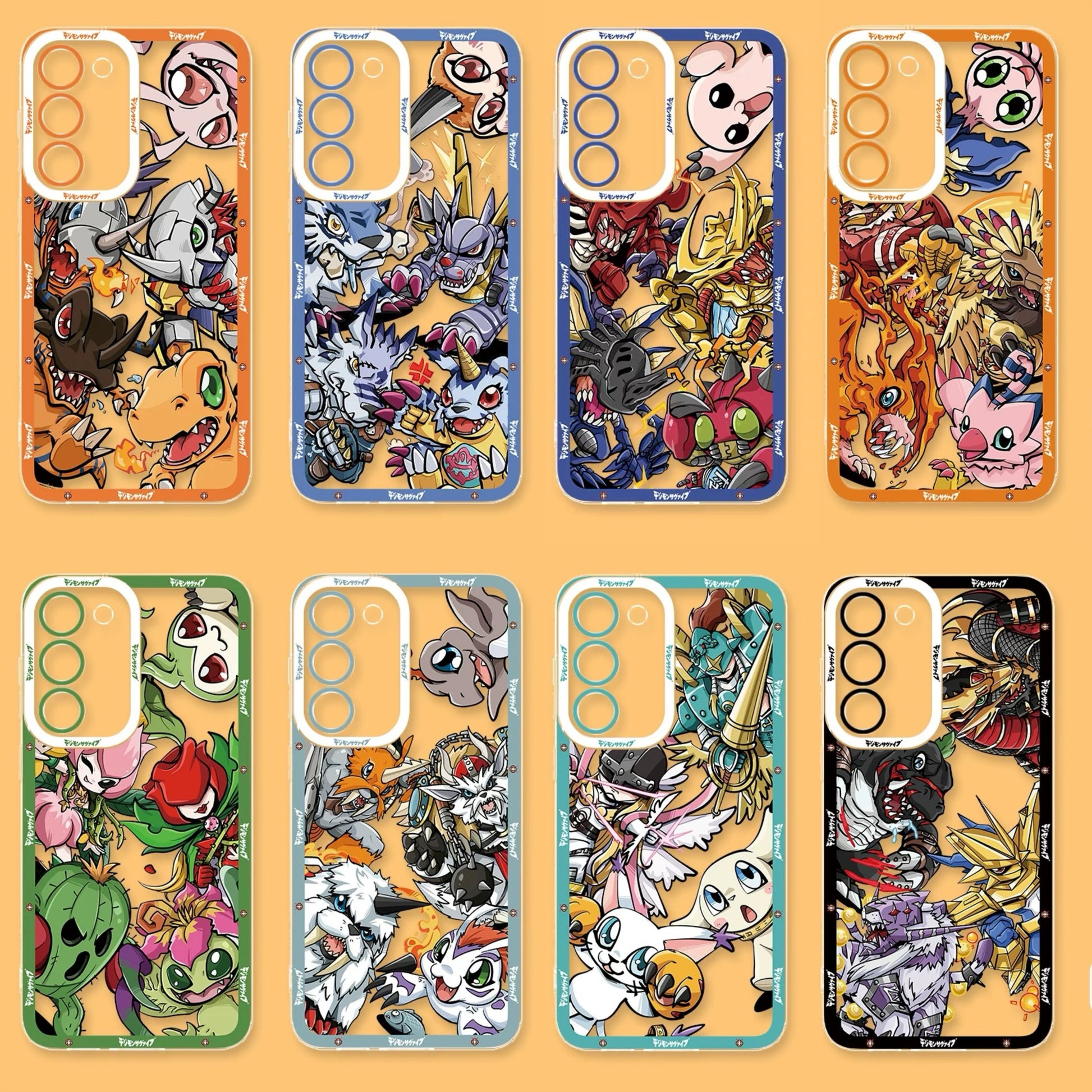 Anime Digimon Digital Monster Evolution Verison | Agumon Gabumon Tentomon Piyomon Palmon Gomamon Tailmon - Phone Case Samsung Galaxy S26 S25 S24 S23 S22 S21 FE Ultra