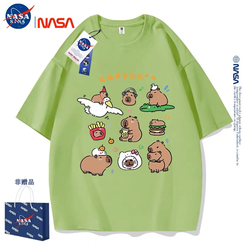 Cute Animals Capybara Style T-Shirt Series | Happy & Fun Daily Part2 - Kawaii Fashion Items for Child & Adult