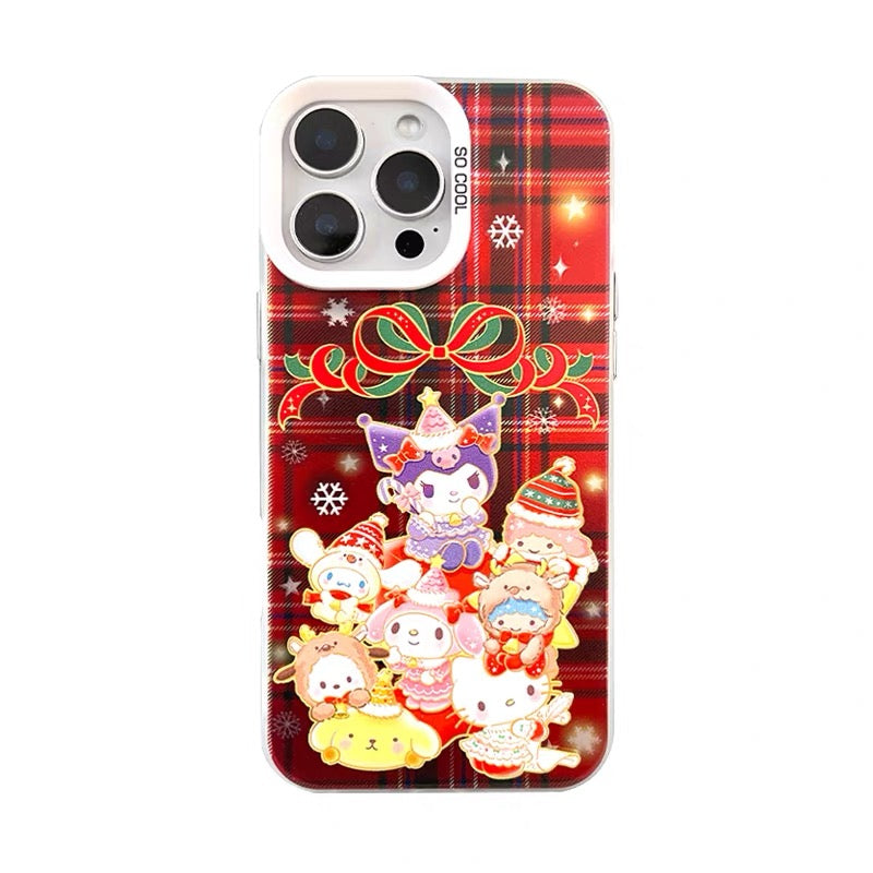 Japanese Cartoon Christmas Party Laser Case | Sanrio Group - iPhone Case 11 12 13 14 15 16 16e 17 17e Pro Promax
