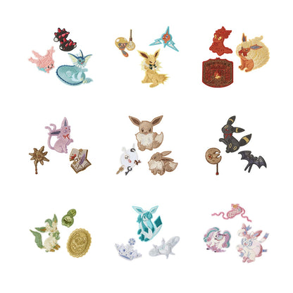 Japan Cartoon Pokemon Eevee Evolution Series Embroidery Sticker | Eevee Vaporeon Jolteon Flareon Espeon Umbreon Leafeon Glaceon Sylveon - Evolve Anime Collectable Kawaii Item
