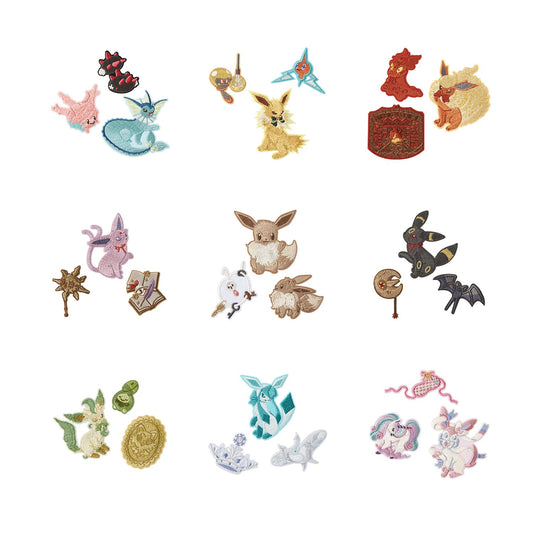 Japan Cartoon Pokemon Eevee Evolution Series Embroidery Sticker | Eevee Vaporeon Jolteon Flareon Espeon Umbreon Leafeon Glaceon Sylveon - Evolve Anime Collectable Kawaii Item