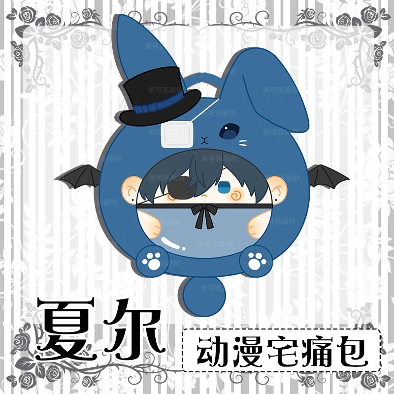 Japanese Anime Black Butler Kuro Shitsuji | Ciel Phantomhive with Rabbit Doll Ear Plush Cute Icon Itabag Backpack and Crossbody Bag - Cute Kawaii Item