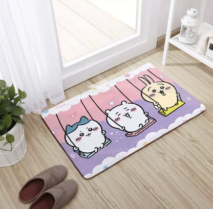 Japanese Cartoon ChiiKawa Soft Floor Mat | Playing ChiiKawa Hachiware Usagi - Kawaii Room Decoration items Cute Things