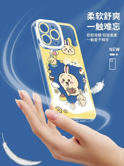 Japanese Cartoon Chiikawa with Stars Outing Version | Chiikawa Hachiware Usagi Momonga - iPhone Case PLUS SE2 XS XR X 11 12 13 14 15 16 16e 17 17e Pro Promax 12mini 13mini