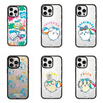 Japanese Cartoon ChiiKawa Clear with Transparent Black Frame Phone Case | ChiiKawa Hachiware Usagi Summer Time Party Part2 6 Styles  - iPhone Case 12 13 14 15 16 17 Pro Promax