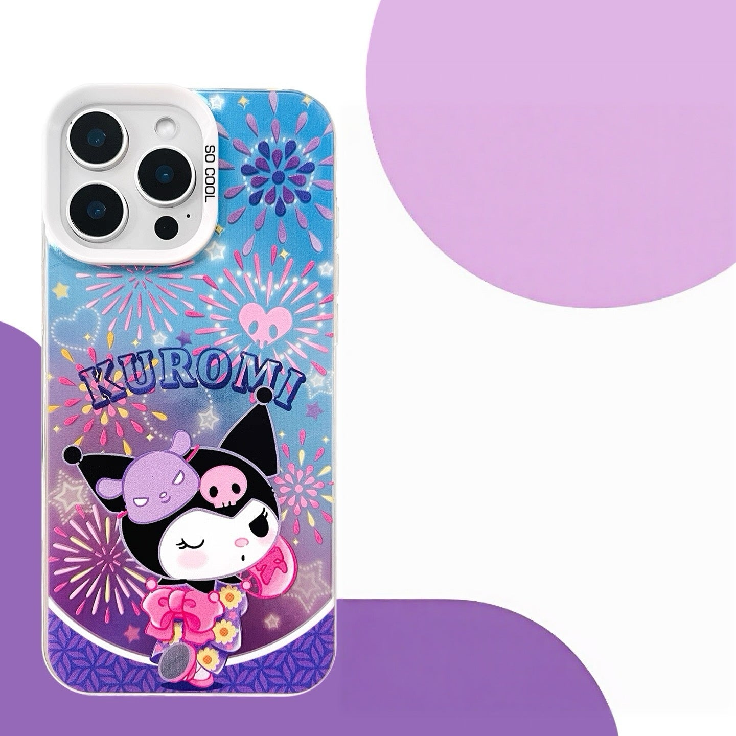 Japanese Cartoon Sanrio Summer Festival Laser Case | Hello Kitty My Melody Kuromi 3 Styles - iPhone Case 11 12 13 14 15 16 16e 17 17e Pro Promax