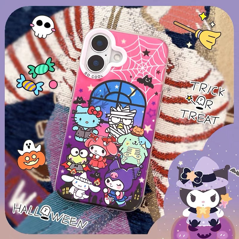 Japanese Cartoon Halloween Party Laser Case | Sanrio Group - Phone Case Samsung Galaxy S26 S25 S24 S23 S22 S21 FE Ultra Edge