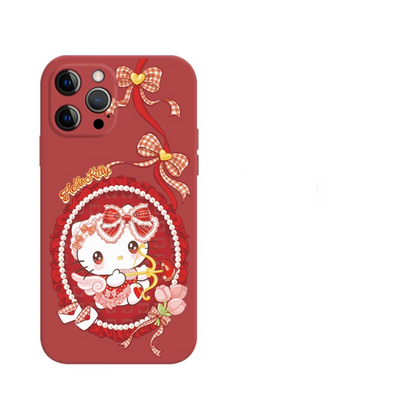 Japanese Cartoon Sanrio Sweet Angel | Hello Kitty Laser Colour Clear - iPhone Case 11 12 13 14 15 16 Pro Promax