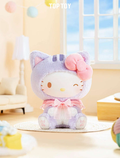 TopToy Sanrio Characters Play with Kittens | Hello Kitty My Melody Kuromi Cinnamoroll Pompompurin Pochacco Pastel Cat - Collectable Toys Mystery Blind Box