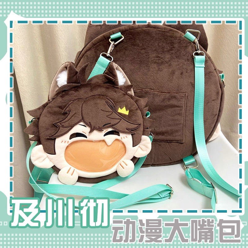 Japanese Anime Haikyu!! | Oikawa Tooru with Cat Ear Plush Cute Icon Itabag Backpack and Crossbody Bag - Cute Kawaii Item