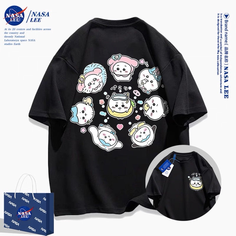Japanese Cartoon ChiiKawa Casual Style T-Shirt Series | Sanrio Chiikawa Hachiware Momonga - Kawaii Fashion Items