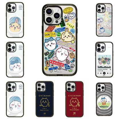 Japanese Cartoon ChiiKawa Clear with Transparent Black Frame Phone Case | Travel & Pajamas Song ChiiKawa Hachiware Usagi - iPhone Case 12 13 14 15 16 17 Pro Promax