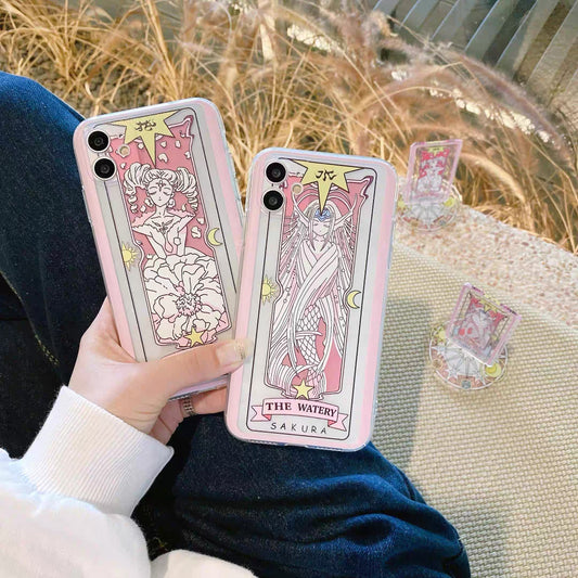 Cardcaptor Sakura Card Version Part 6 with Stand & Strap | The Flower & The Watery - iPhone Case PLUS SE2 XS XR X 11 12 13 14 15 16 16e 17 17e Pro Promax 12mini 13mini