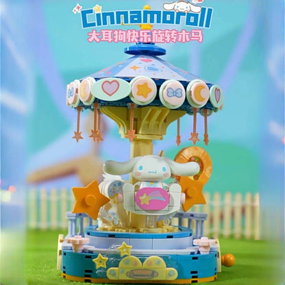 Top Toy x Sanrio Colorful Amusement Park Fair Rides | Cinnamoroll Happy Merry Go Round Carousel - Building Blocks Toy Collections