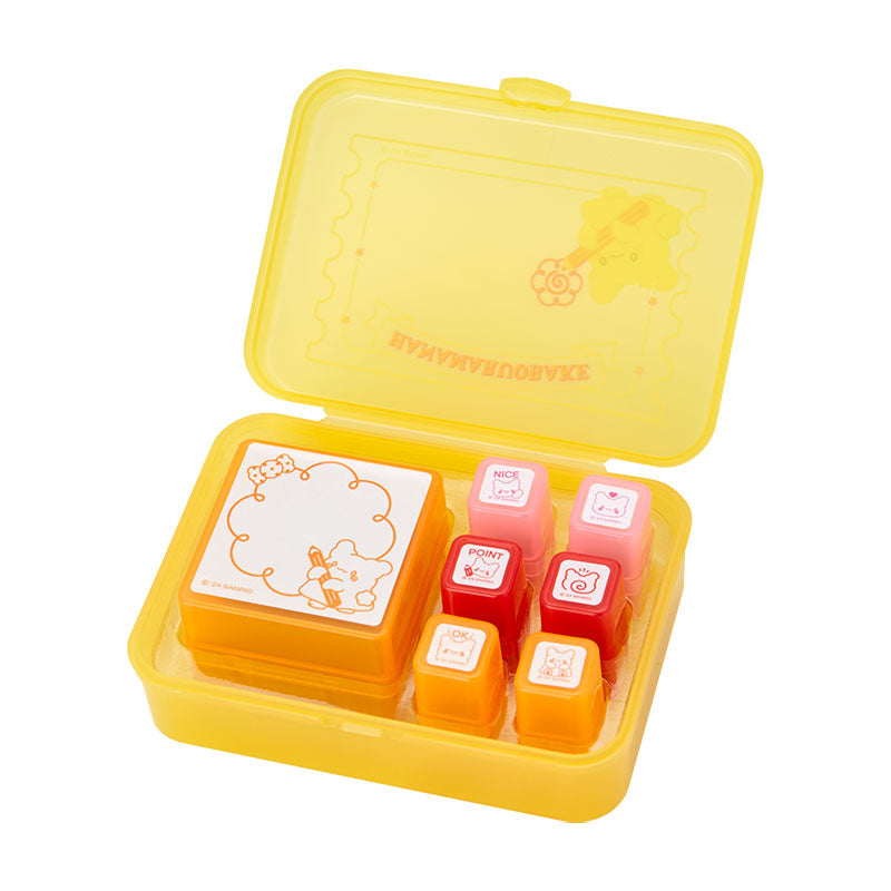 Sanrio Japan Hanamaruobake Stamp Set with Oil Ink - Kawaii Stationery