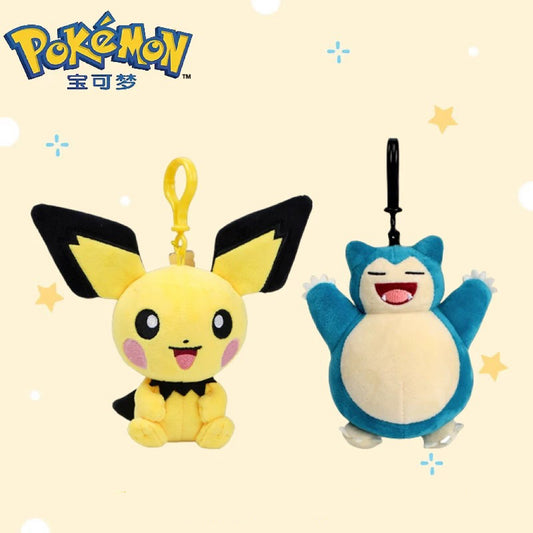 Japan Cartoon Pokemon Keychain | Pichu Snoriax - Mascot Plush Doll Kawaii Decoration