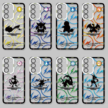 Japan Cartoon Pokemon Thunderbolt Project Version | Pikachu Gengar Squirtle Mewtwo Ash Greninja Charizard Rayquaza Lucario - Phone Case Samsung Galaxy S26 S25 S24 S23 S22 S21 FE Ultra Edge