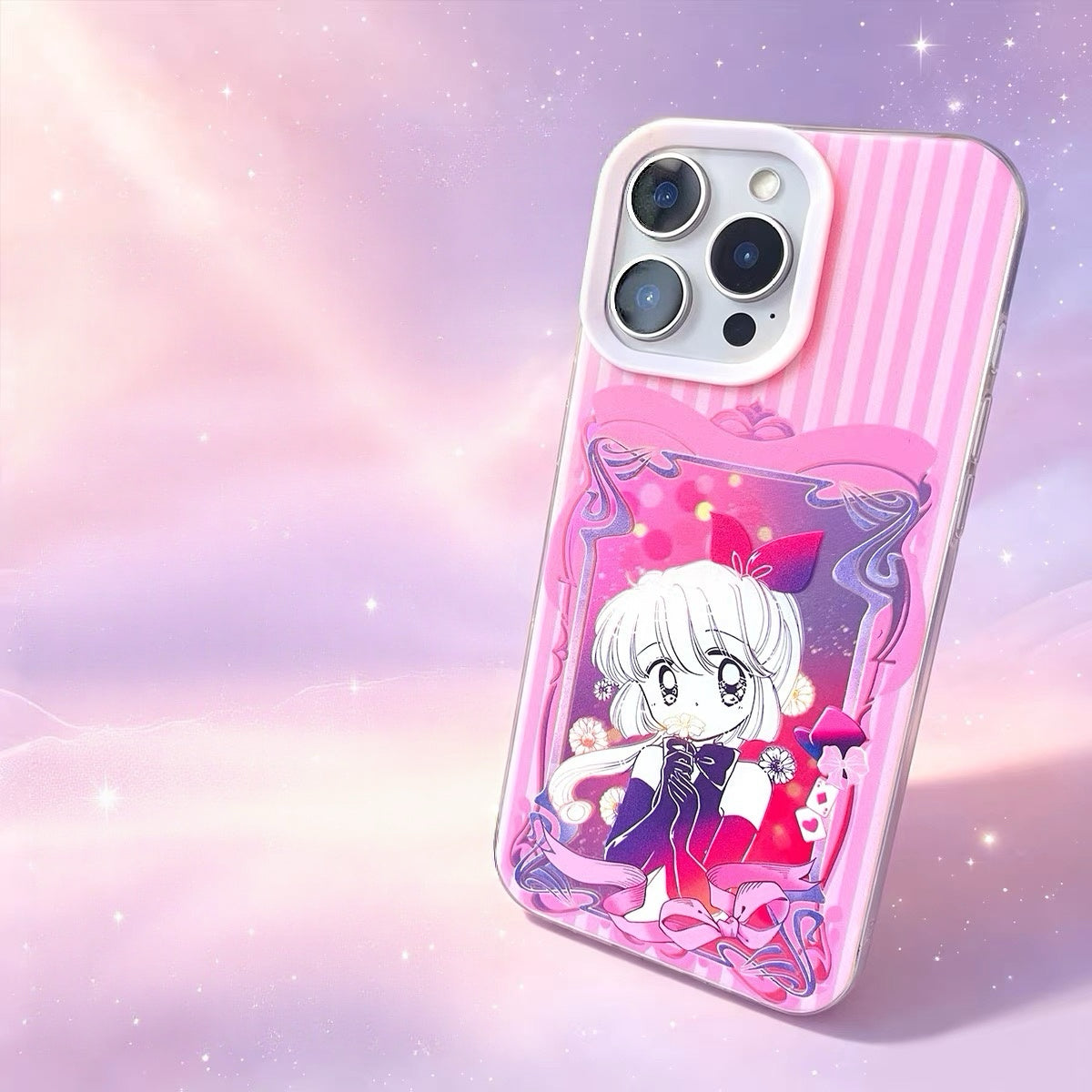 Japanese Comic Saint Tail Laser Case | Part2 Pink Stripe 3 Styles - Phone Case Samsung Galaxy S26 S25 S24 S23 S22 S21 FE Ultra Edge