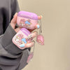 Japanese Cartoon Little Twin Stars Purple Pink with Keychain - AirPods AirPodsPro AirPods3 AirPods4 Case