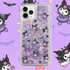 クロミ 魔女 パープルグリッター 流砂 iPhoneケース 6 7 8 PLUS SE2 XS XR X 11 12 13 14 15 16 Pro Promax 12mini 13mini