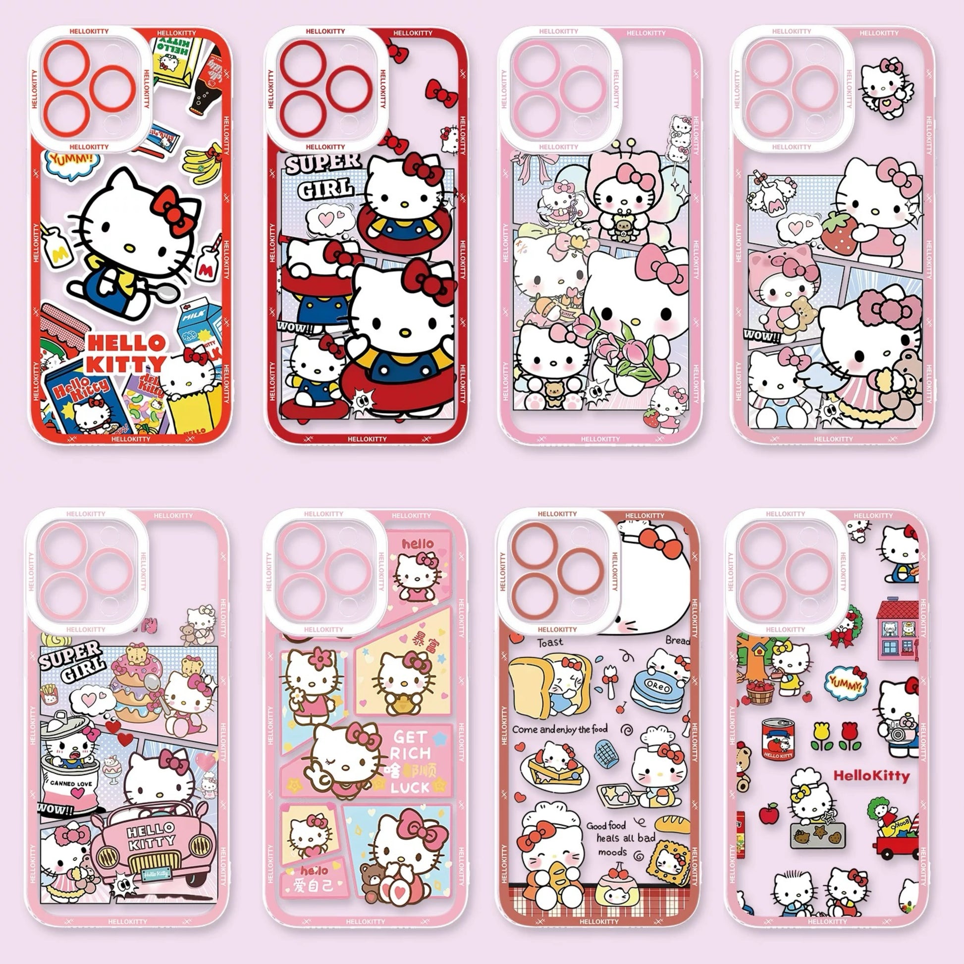 Japanese Cartoon Hello Kitty | Vintage Kitty Pink Version - iPhone Case PLUS SE2 XS XR X 11 12 13 14 15 16 16e 17 17e Pro Promax 12mini 13mini