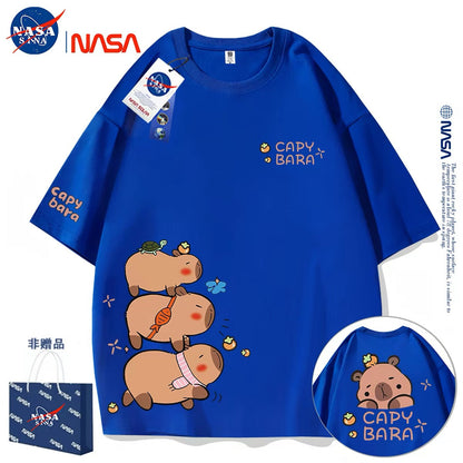 Cute Animals Capybara Style T-Shirt Series | Fun Capybara Group Front & Back Part1 - Kawaii Fashion Items for Child & Adult Matching outfits for Parents and Children