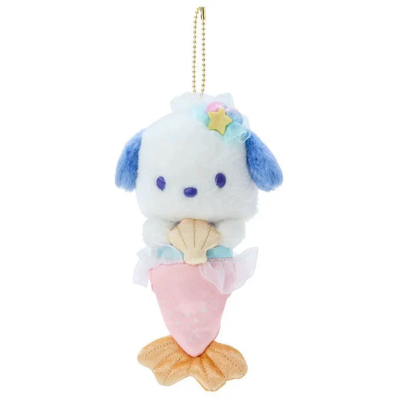 Japan Sanrio Mermaid Keychain | My Melody Kuromi Cinnamoroll Pompompurin Pochacco Tuxedosam - Mini Plush Doll 10cm Keychain