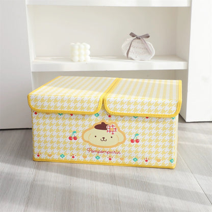 Sanrio 2 Covers Vintage Colourful Storage Box with Cover | Hello Kitty My Melody Kuromi Cinnamoroll Pompompurin Pochacco Hangyodon - Bedroom Girl Gift