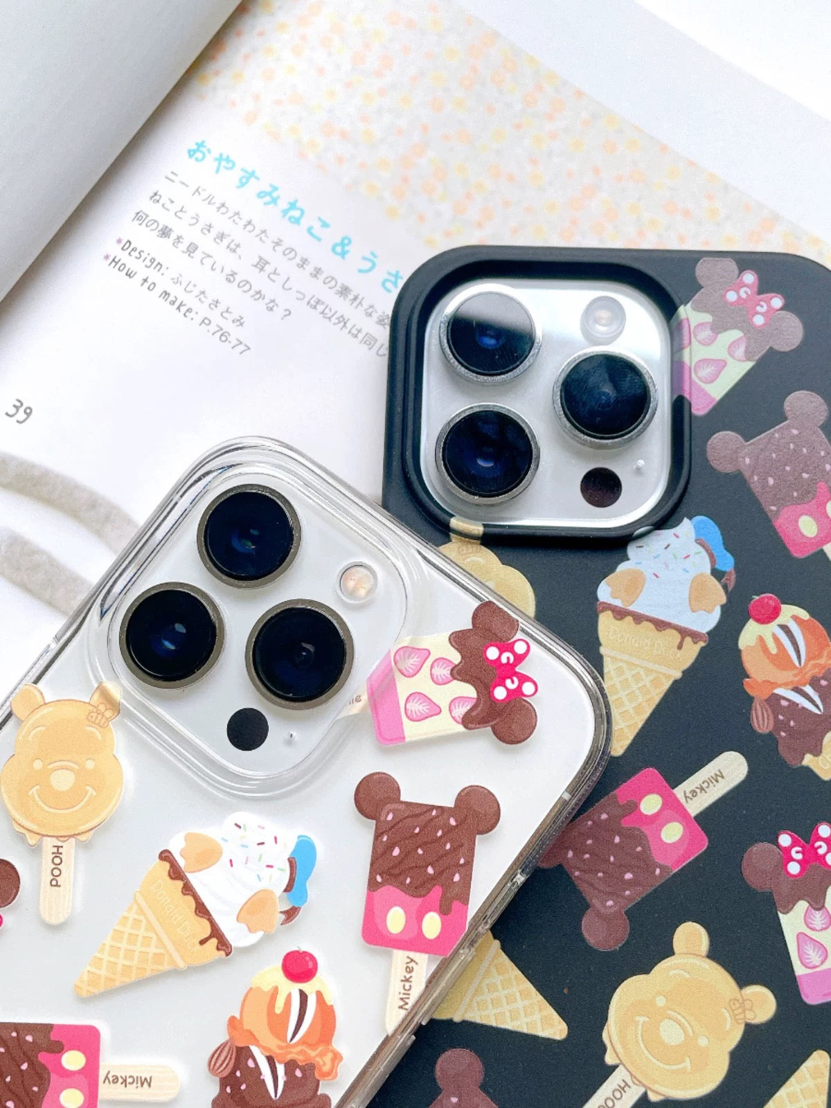 Cartoon Mickey Minnie Donald Winnie Clip & Dale Ice Bar Cream - iPhone Case 12 13 14 15 Pro Promax mini