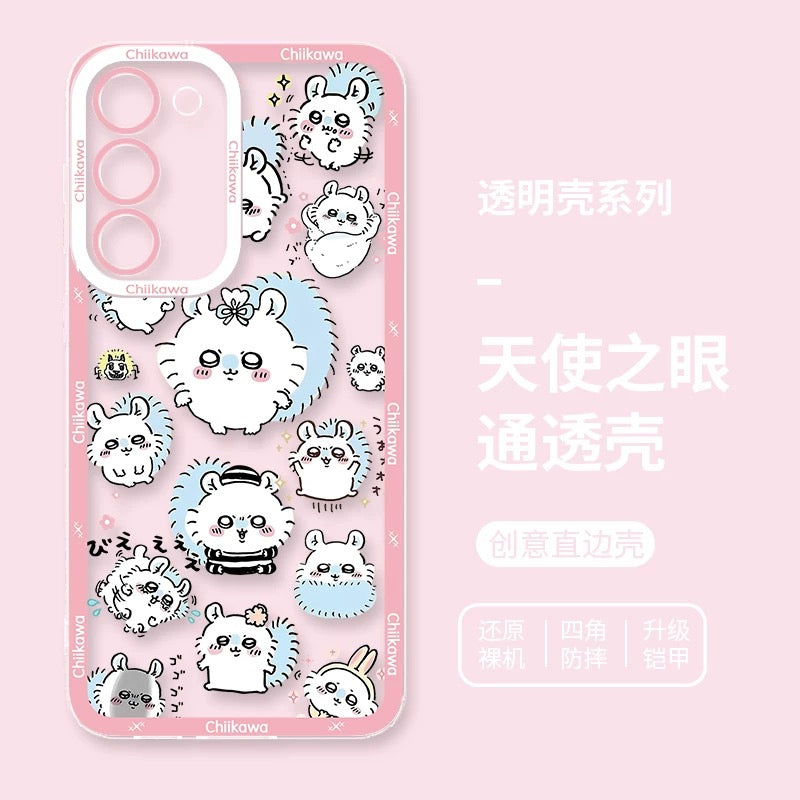 Japanese Cartoon Chiikawa Daily Emo Version | Chiikawa Hachiware Usagi Momonga - Phone Case Samsung Galaxy S26 S25 S24 S23 S22 S21 FE Ultra Edge
