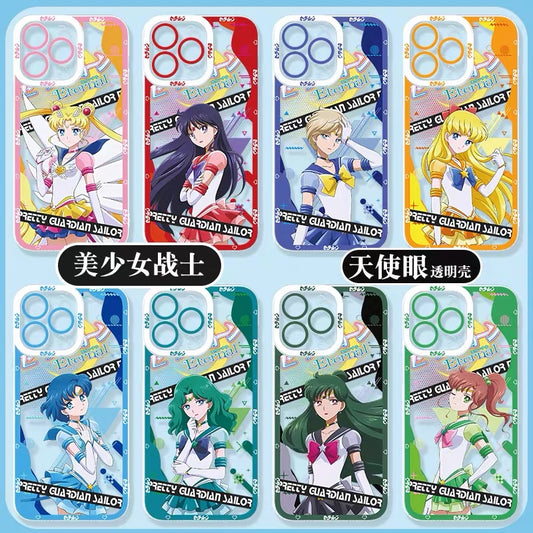Japanese Cartoon Sailor Girl Eternal Version | Sailor Moon Mars Uranus Venus Mercury Neptune Pluto Jupiter - Sailormoon iPhone Case PLUS SE2 11 12 13 14 15 16 16e 17 17e Pro Promax 12mini 13mini