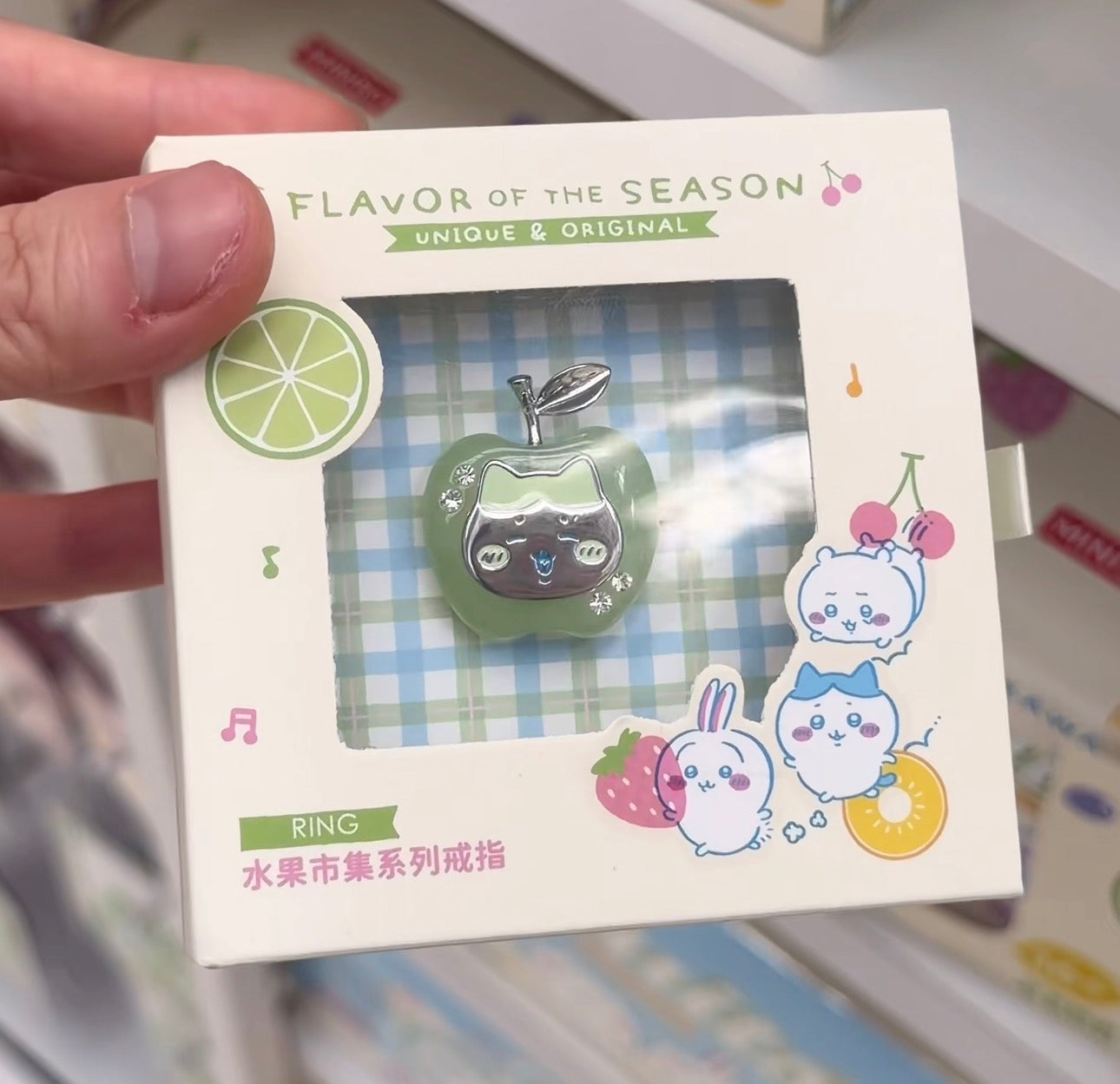 ChiiKawa X Miniso Fruit Market Series Fruit Market Rings | ChiiKawa Hachiware Usagi - Kawaii Items Room Decoration doll