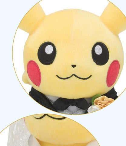 Japan Cartoon Pokemon Center Garden Wedding Version | Male Pikachu & Female Pikachu - Mascot Plush Doll Kawaii Decoration Wedding Gift