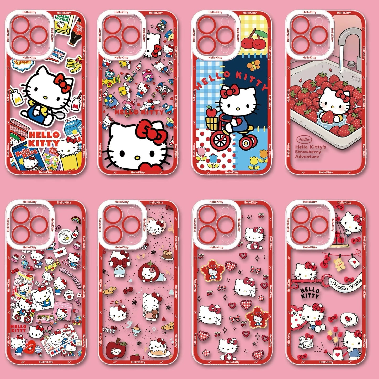 Japanese Cartoon Hello Kitty | Vintage Kitty Red Version - iPhone Case PLUS SE2 XS XR X 11 12 13 14 15 16 16e 17 17e Pro Promax 12mini 13mini