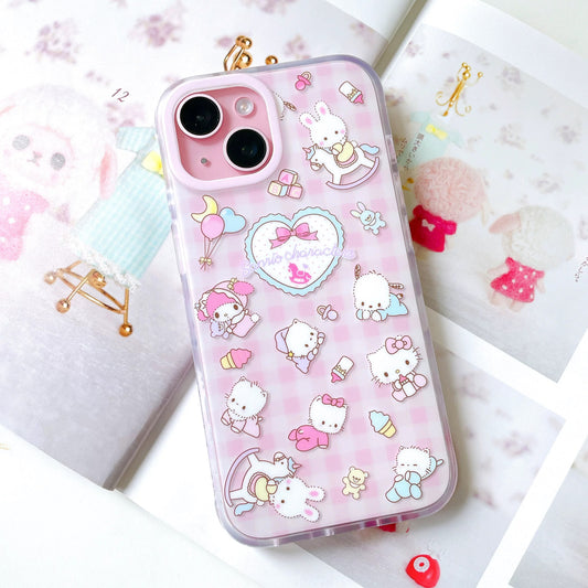 Japanese Cartoon Sanrio with Friends Baby Sweet Lolita Style - iPhone Case 13 14 15 Pro Promax