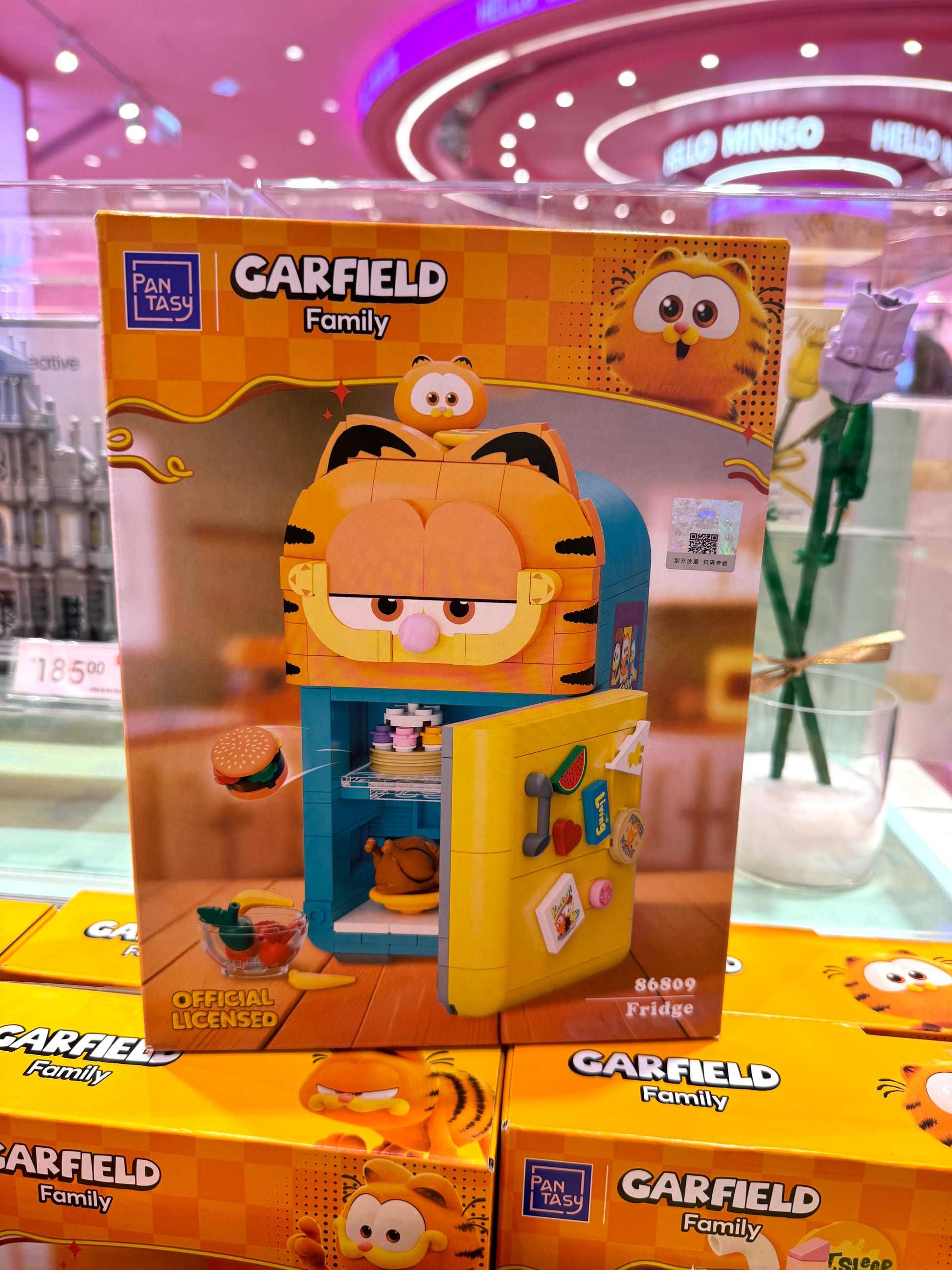 Pan Tasy x Garfield Family | Refrigerator - Lovely Cat Exotic Shorthair Building Blocks Toy Collections