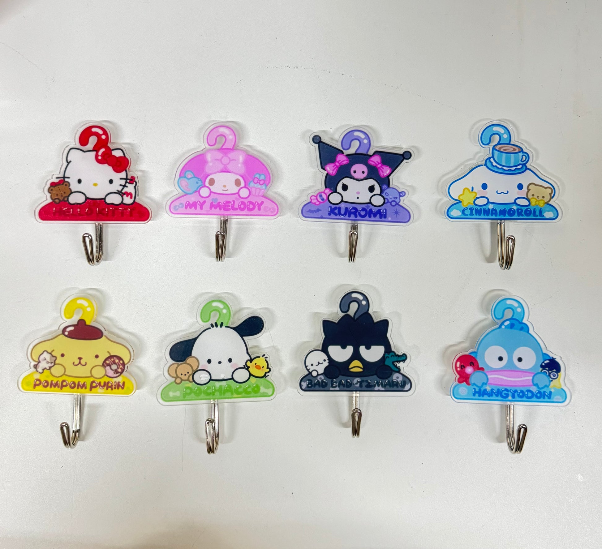 Japanese Cartoon Acrylic Traceless Hook | Hello Kitty My Melody Kuromi Cinnamoroll Pompompurin Pochacco Bad Badtz Maru Hangyodon -  Kawaii Style Lovely Decoration