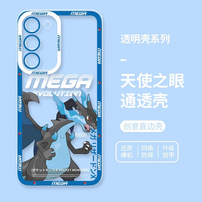 Japan Cartoon Pokemon Mega Evolution | Rayquaza Lucario Gengar Charizard X Y Tyranitar Scizor Metagross - Phone Case Samsung Galaxy S26 S25 S24 S23 S22 S21 FE Ultra Edge