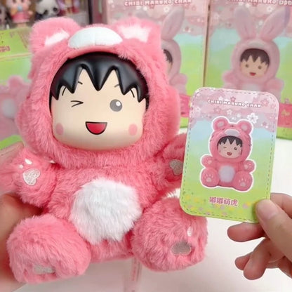 Chibi Maruko Chan Fluffy Animal Part 1 Series Vinyl Plush Doll | Fawn Bunny Panda Tiger Capybara Bear - Vinyl Face Plush Doll Figure Keychain Collectable Toys Mystery Blind Box KawaiiGiftLand