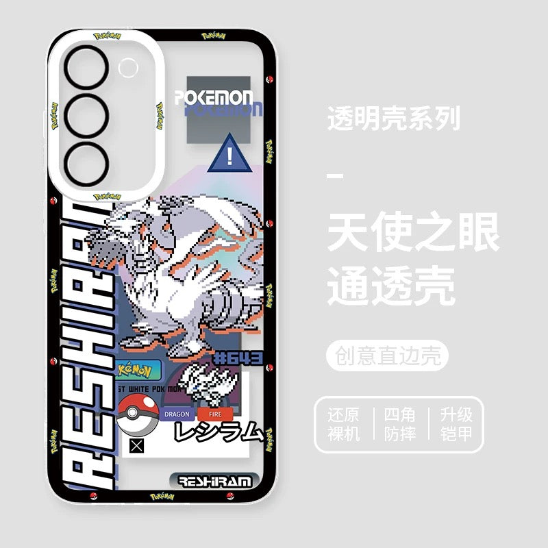 Japan Cartoon Pokemon Game Pixel Version | Celebi Xerneas Zekrom Reshiram Latios Latias Gardevoir Garchomp - Phone Case Samsung Galaxy S26 S25 S24 S23 S22 S21 FE Ultra Edge