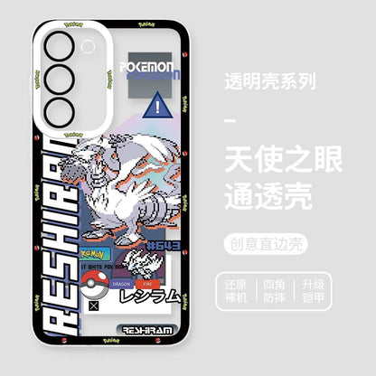 Japan Cartoon Pokemon Game Pixel Version | Celebi Xerneas Zekrom Reshiram Latios Latias Gardevoir Garchomp - Phone Case Samsung Galaxy S26 S25 S24 S23 S22 S21 FE Ultra Edge