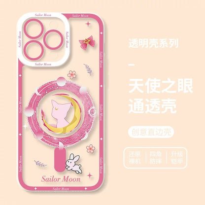 Japanese Cartoon Sailor Girl | Artemis White Cat Luna Black Cat Pink Cat - Sailormoon iPhone Case PLUS SE2 11 12 13 14 15 16 16e 17 17e Pro Promax 12mini 13mini