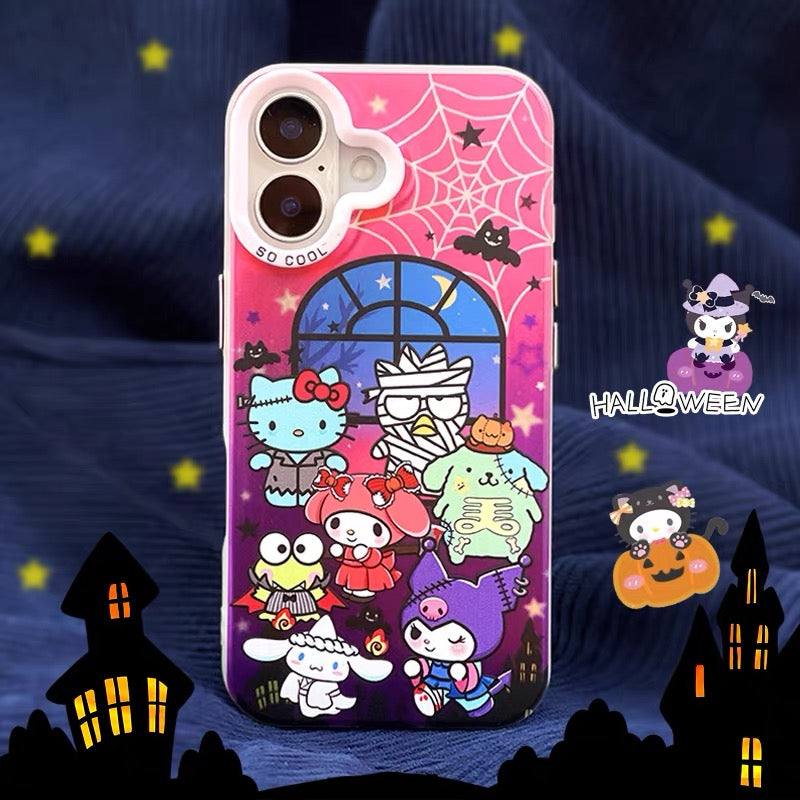 Japanese Cartoon Halloween Party Laser Case | Sanrio Group - iPhone Case 11 12 13 14 15 16 16e 17 17e Pro Promax