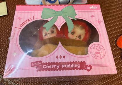 Top Toy X Basaka Part 1 Series Plush Pendant | Special Limited Cherry Pudding with Bag - Vinyl Face Plush Doll Figure Keychain Collectable Toys Mystery Blind Box