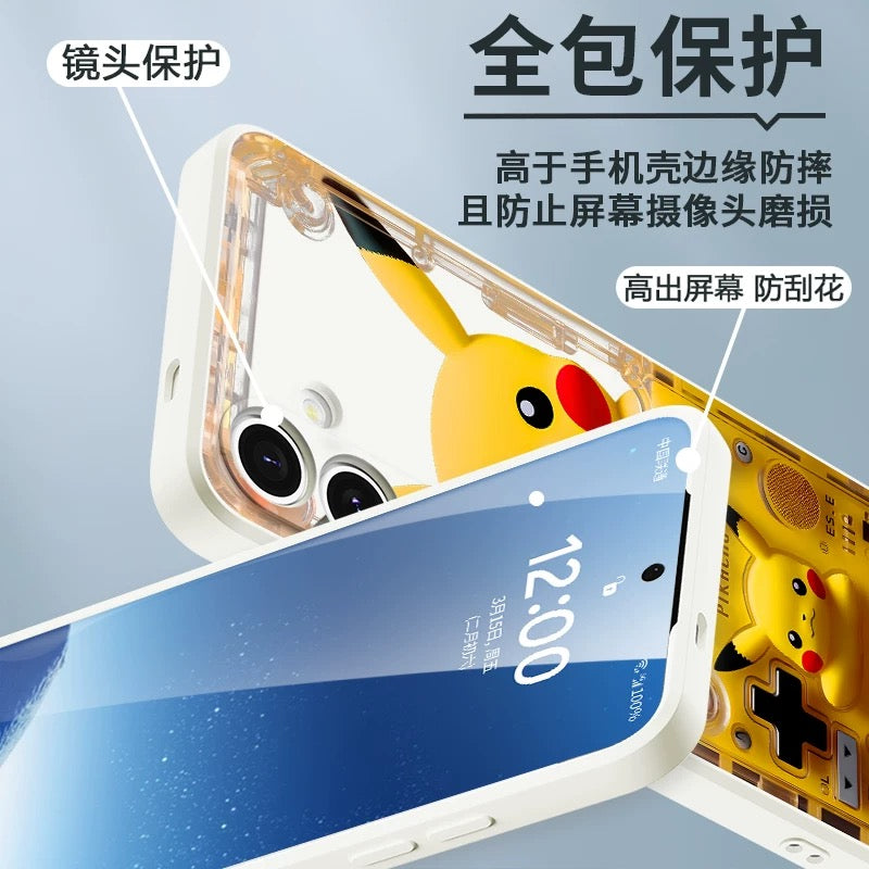Japan Cartoon Pokemon Fun 3D Print Game Console Version Colour Silicon Case | Pikachu Bulbasaur Squirtle Charmander Psyduck Jigglypuff Eevee Gengar - Phone Case Samsung Galaxy S26 S25 S24 S23 S22 S21 FE Ultra Edge